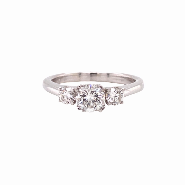 14 Karat White Gold  3 Stone Engagement Ring (1.00cttw) Chic Gifts Everyday Gift