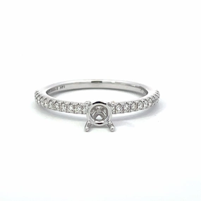 14 Karat White Gold Classic Diamond Engagement Ring .50cttw Modern Fit Exclusive Detail