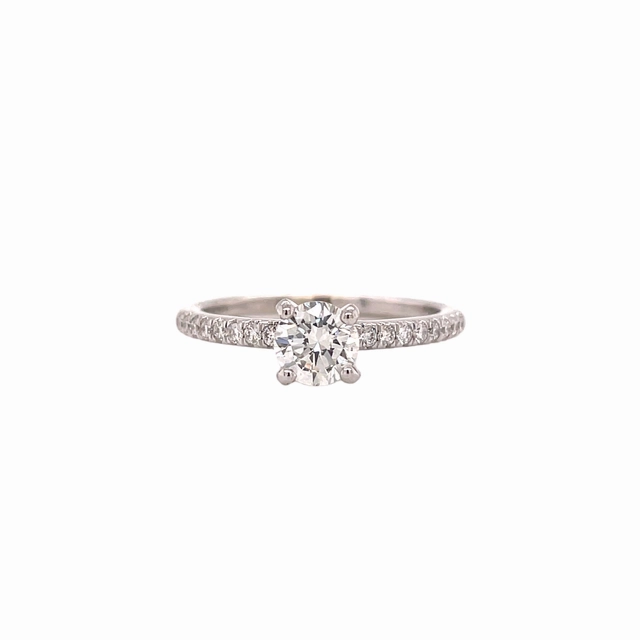 14 Karat White Gold Classic Engagement Ring (.67cttw) Timeless Shape Sweet Spark