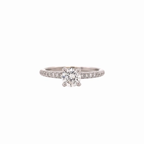 14 Karat White Gold Classic Engagement Ring (.67cttw) Timeless Shape Sweet Spark