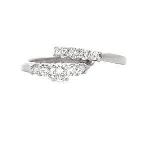 Winter Accent 14 Karat White Gold Diamond Wedding Set