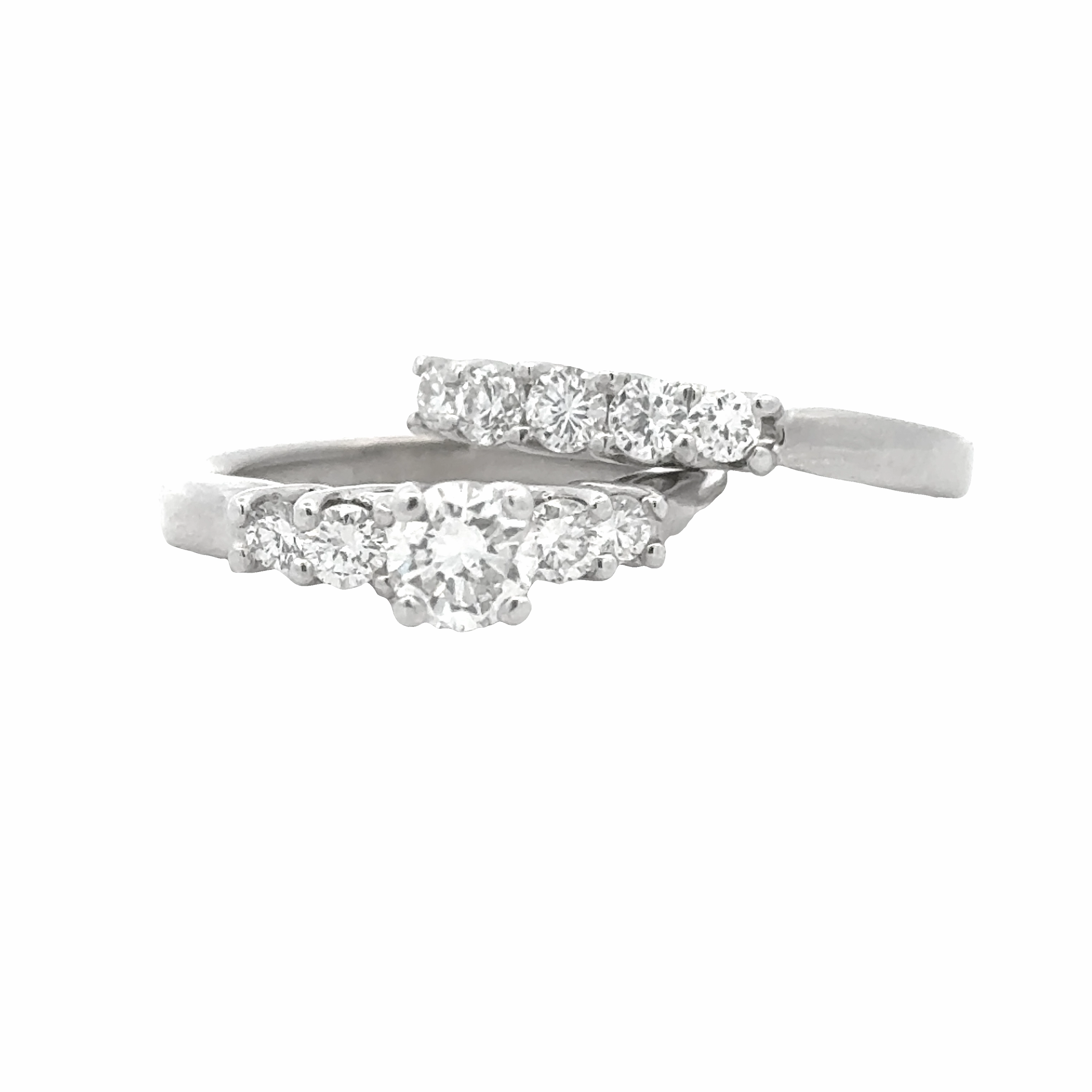Winter Accent 14 Karat White Gold Diamond Wedding Set