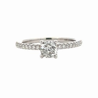 Feminine Glow 14 Karat White Gold Soliaire Engagement Ring (.66cttw)