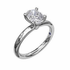 14 Karat White Gold Solitaire Engagement Ring (.72cttw) Edgy Mood Delicate Beauty