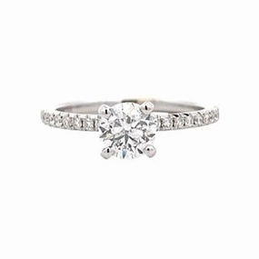 14 Karat White Gold Straight Engagement Ring (1.01cttw) All Day Wear Seasonal Pairing