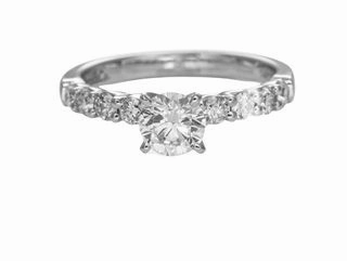 14 Karat White Gold Straight Engagement Ring (1.18cttw) Timeless Duo Polished Piece