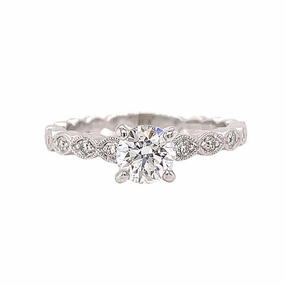 14 Karat White Gold Straight Engagement Ring (.73cttw) Modern Chic