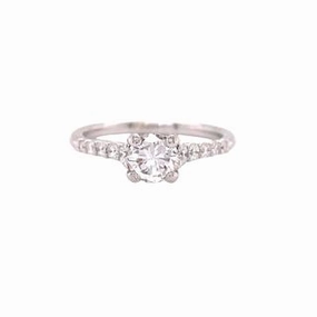 exquisite design 14 Karat White Gold Straight Engagement Ring (.85cttw)