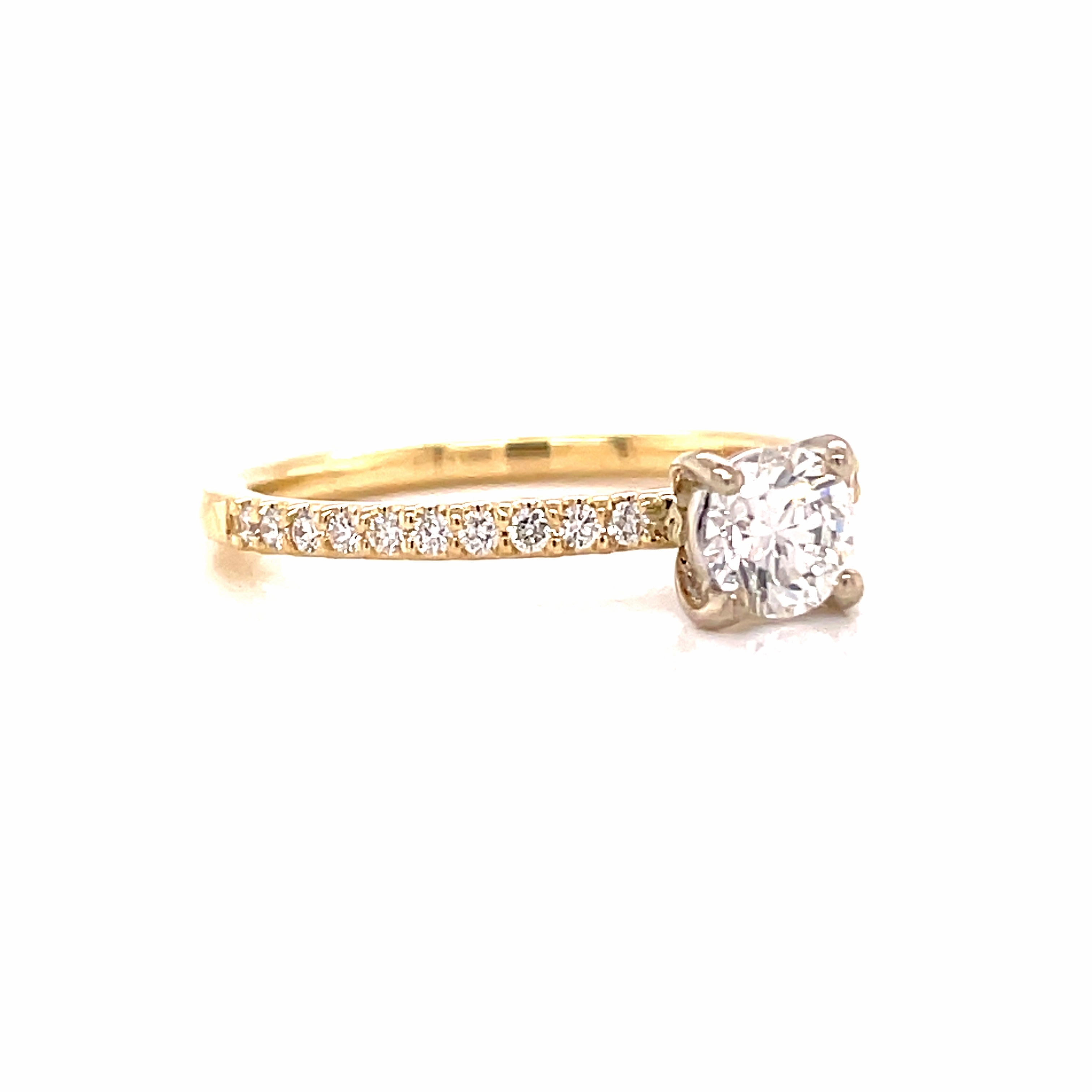 14 Karat Yellow Gold Diamond Engagement Ring (.56cttw) Chic Appeal All Occasion
