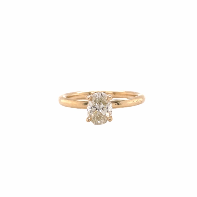 14 Karat Yellow Gold Oval Diamond Engagement Ring Minimal Appeal Classic Glow