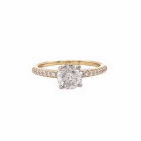 Understated Spark Luxury Contour 14 Karat Yellow Gold Traditional Engagement Ring (1.12cttw)