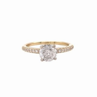 Understated Spark Luxury Contour 14 Karat Yellow Gold Traditional Engagement Ring (1.12cttw)