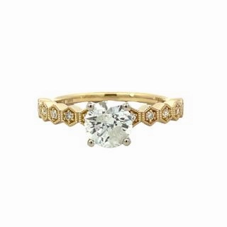 14 Karat Yellow/White Gold Hidden Halo Engagement Ring (1.08cttw) Timeless Match