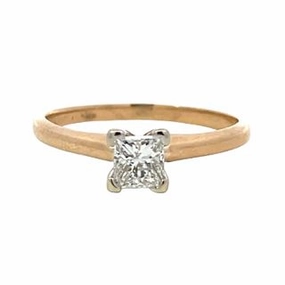 14 Karat Yellow/White Gold Solitaire Diamond Ring (.50cttw) Occasion Perfect Perfect Accessory