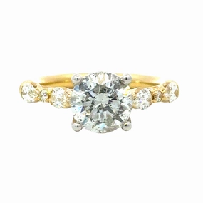 Flawless Sparkle 14K Two Tone Diamond Engagement Ring - 2.01 Carat Center Diamond