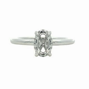 Chic Fit Sparkling Craft 14K White Gold Hidden Halo Oval Diamond Semi Mount