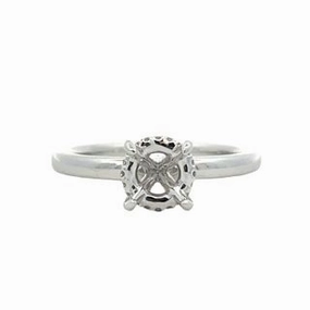 Clean Detail High-End Quality 14K White Gold Hidden Halo Round DiamondSemi Mount
