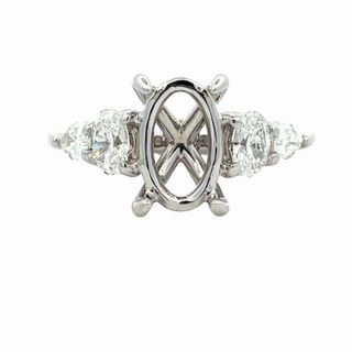 Bold Craft 14K White Gold Oval DiamondSemi Mount