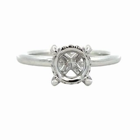 Artisan Jewelry 14K White Gold Round Diamond Semi Mount