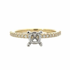 14K White Gold Round Diamond Semi Mount Artful Sparkle