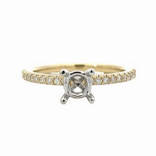 14K White Gold Round Diamond Semi Mount Artful Sparkle