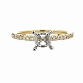 Timeless Spark 14K White-Yellow Gold Round Diamond Semi Mount