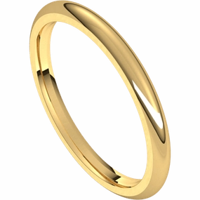 Subtle Touch Wedding Look 14K Yellow Gold Comfort Fit 2mm Wedding Band