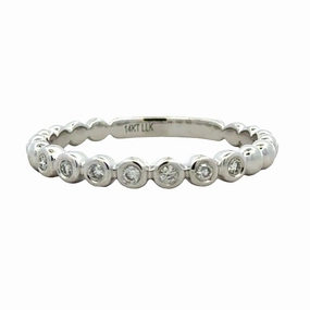14KW 7-Stone Diamond Stackable Rings (.08cttw) Sophisticated Jewelry Design