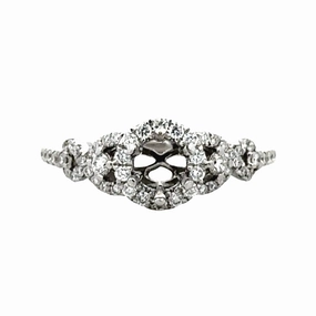 Beauty Touch Refined Gift 14KW Halo Diamond Semi-Mount