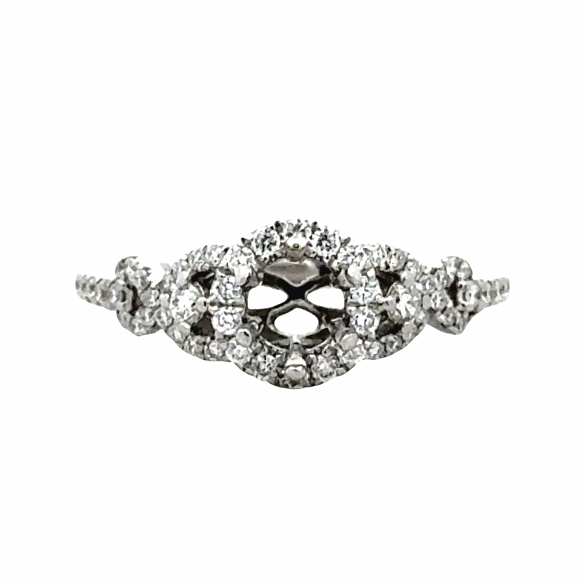 Beauty Touch Refined Gift 14KW Halo Diamond Semi-Mount