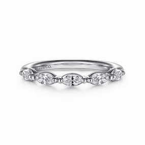 14kw Marquise Diamond Separated Prong Anniversary Band (0.52cttw) Captivating Accent Contemporary Layer