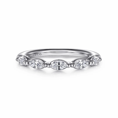 14kw Marquise Diamond Separated Prong Anniversary Band (0.52cttw) Captivating Accent Contemporary Layer