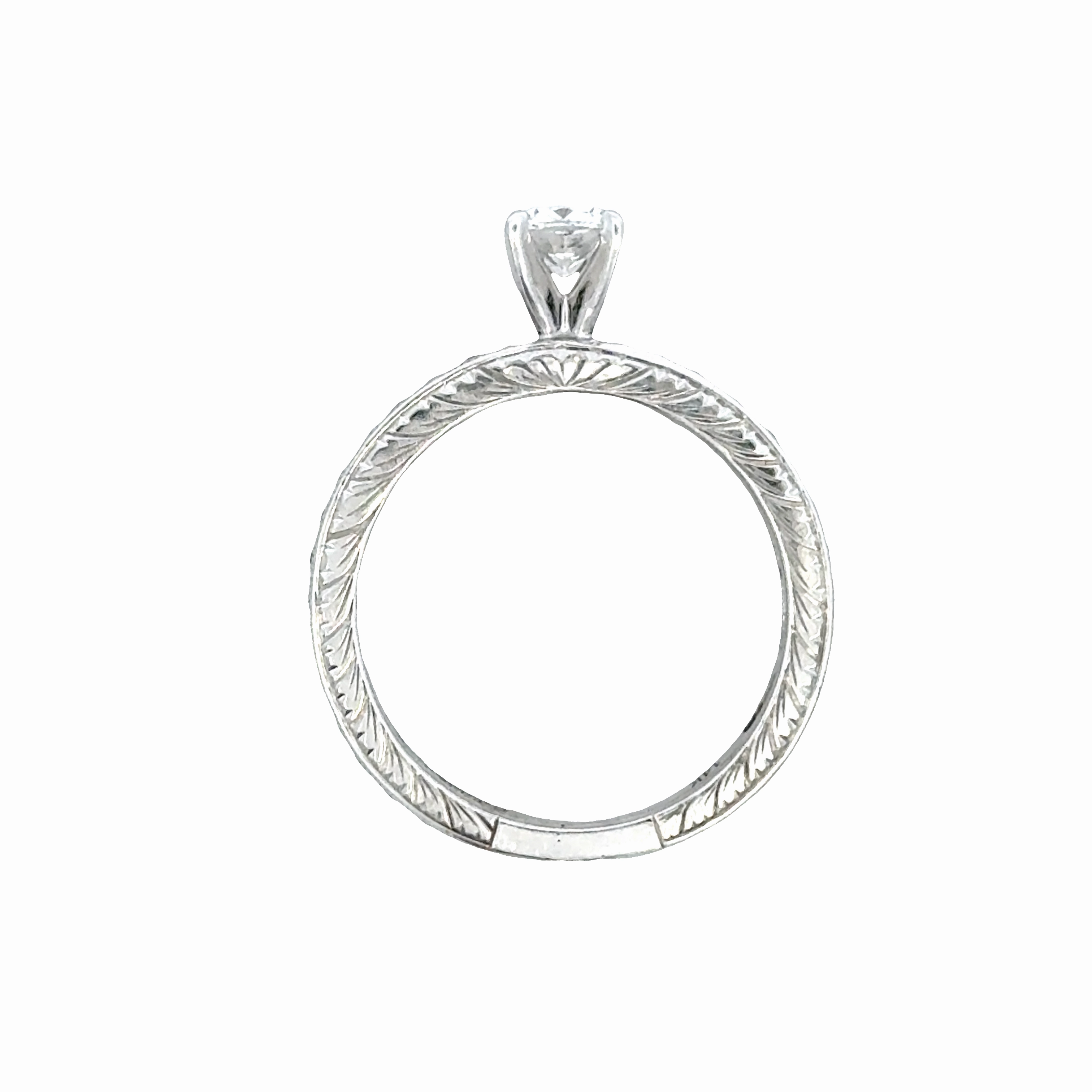 Unique Creation Elegant Pop 14KW Rectangle Diamond Engagement Ring