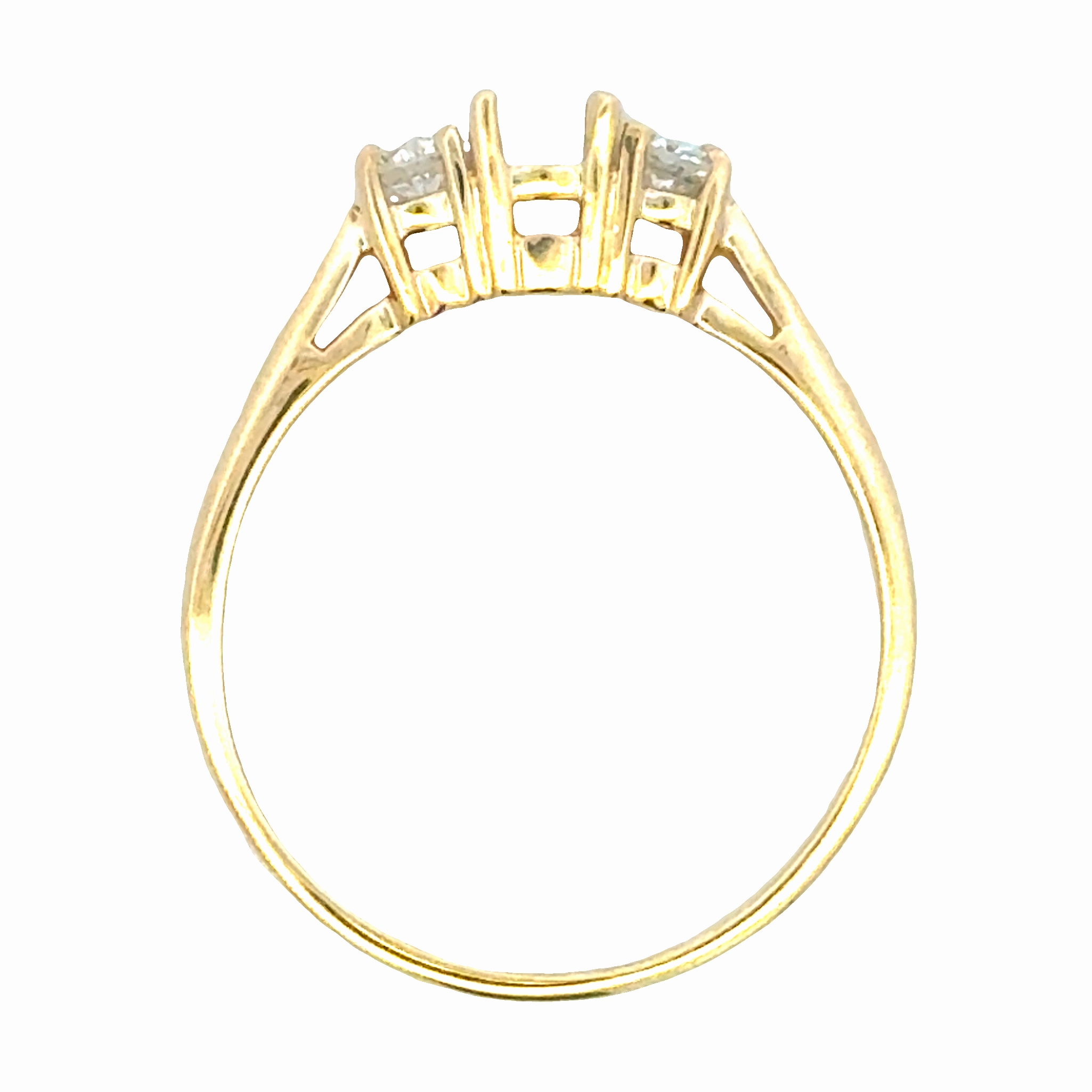 14ky 3 Stone Semi-Mount Shine Bright Stylish Accessory