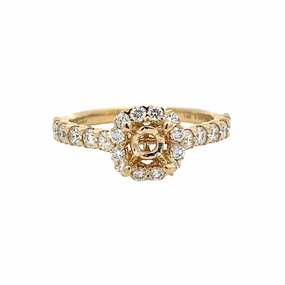 14ky DIAMOND HALO SEMI MOUNT Exquisite detail Quiet Glow
