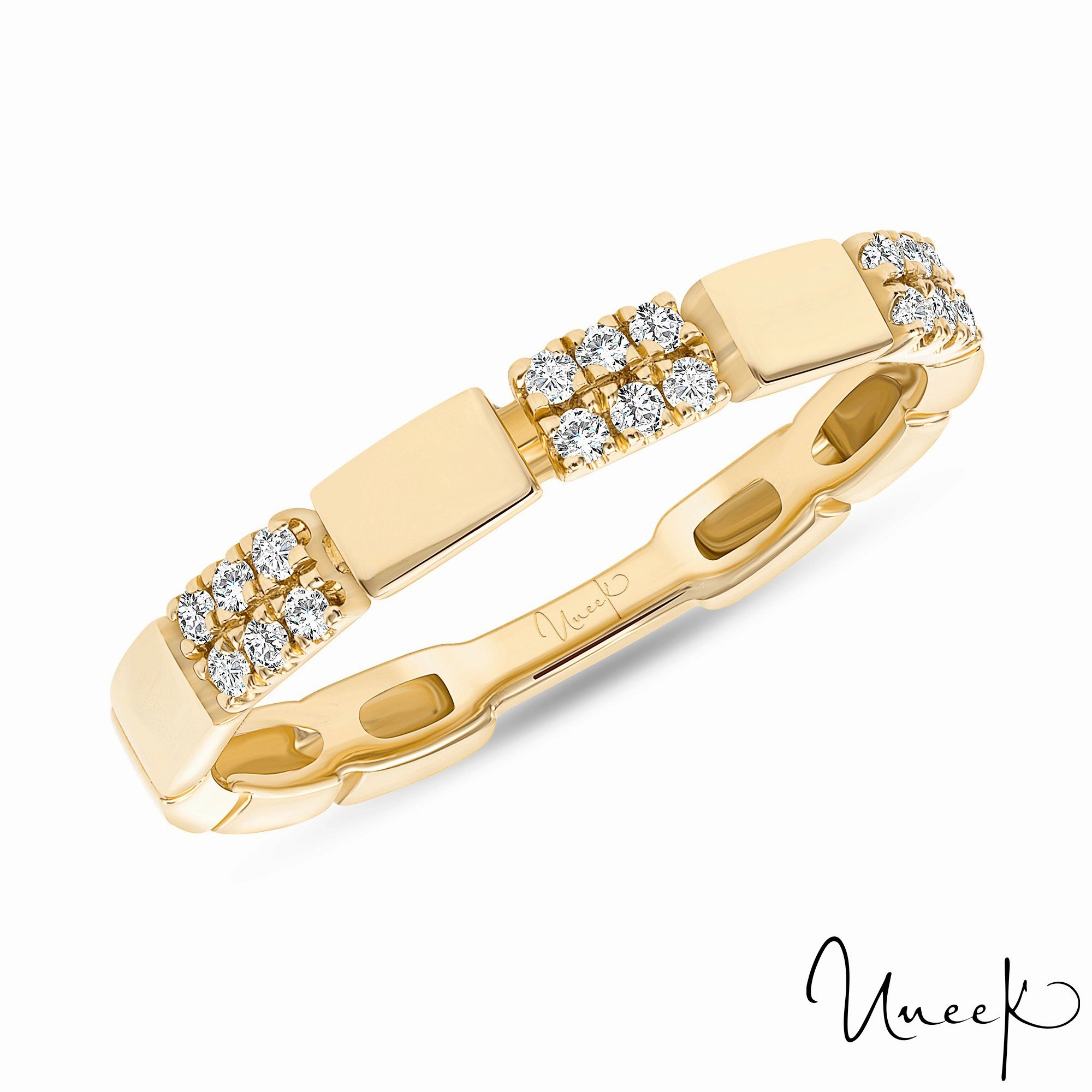 Luxury Accent Lustrous Finish 14KY Diamond Stackable Band