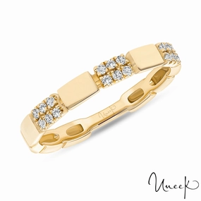 Luxury Accent Lustrous Finish 14KY Diamond Stackable Band