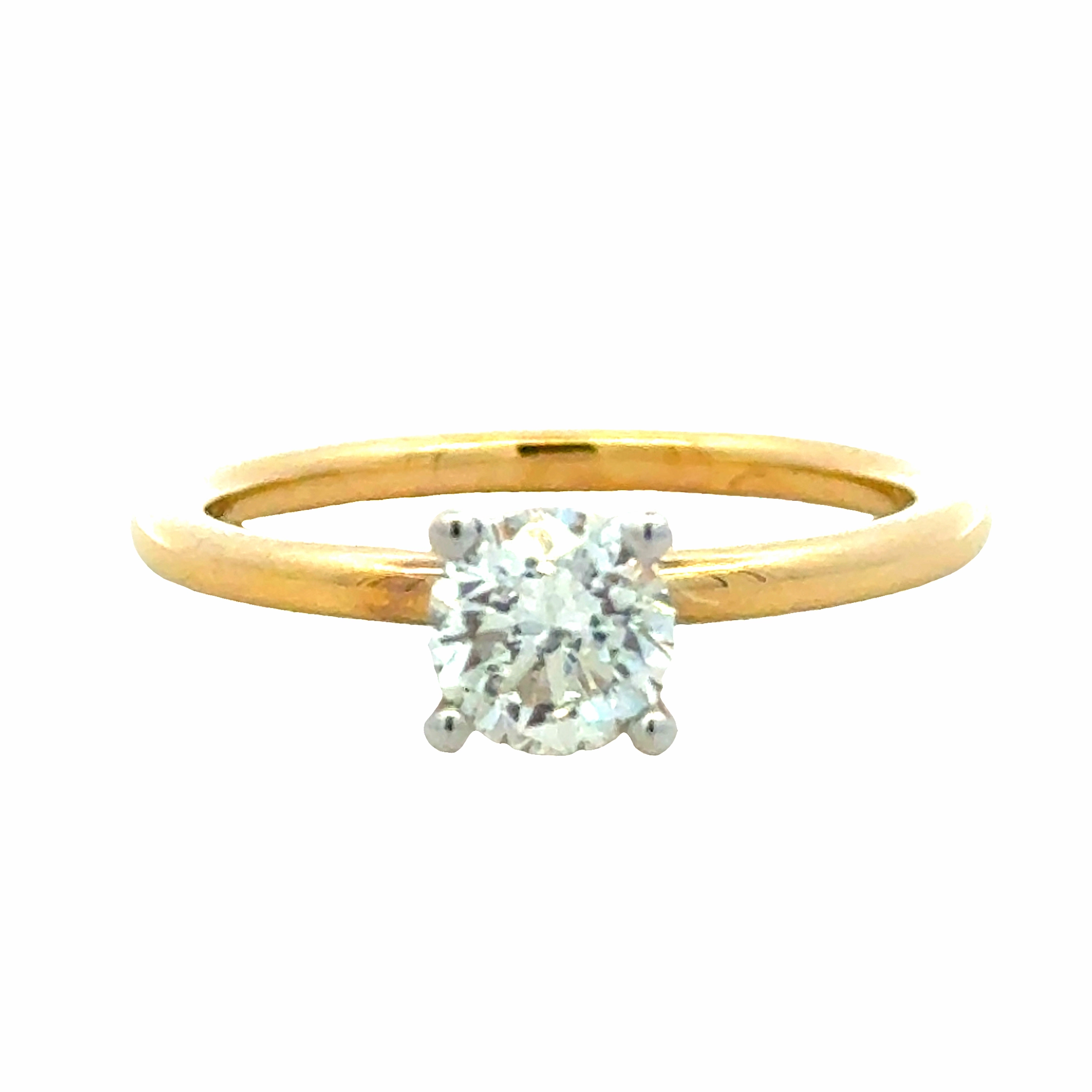 14KYW Diamond Solitaire Engagement Ring Sleek Feature