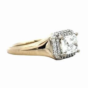 Classic Design 14KYW Double Halo Diamond Engagement Ring