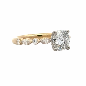 14kyw Solitaire Engagement Ring (1.75cttw) Soft Reflection Handmade Craft