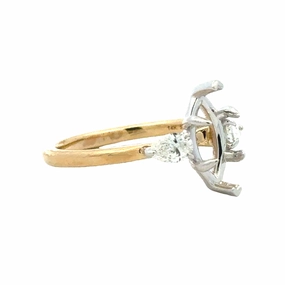 14kyw Three Stone Marquise Semi Mount Celebration Ready