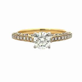 Elegant Spark 18 Karat Yellow Gold Straight Engagement Ring (1.00cttw)