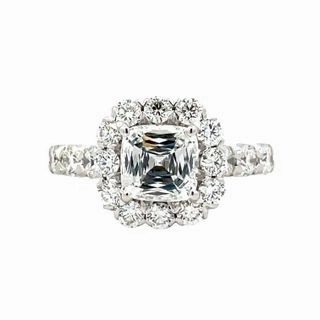 18kw Crisscut Cushion Cut Diamond Halo Engagement Ring (2.85cttw) Fashion Statements