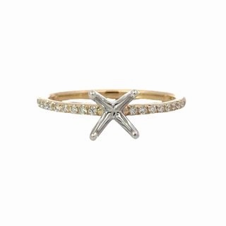 2-tone Semi-mount with diamonds in shank Ethereal Form Charming Shine