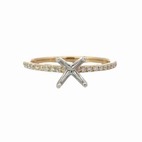 2-tone Semi-mount with diamonds in shank Ethereal Form Charming Shine