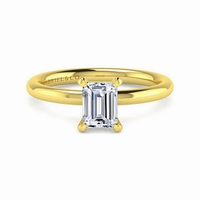 Fashionable Glow Seasonal Match 2-tone Solitaire Semi-Mount (Emerald Cut)