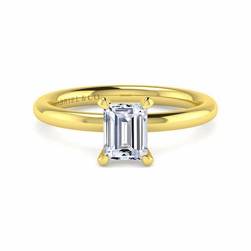 Fashionable Glow Seasonal Match 2-tone Solitaire Semi-Mount (Emerald Cut)