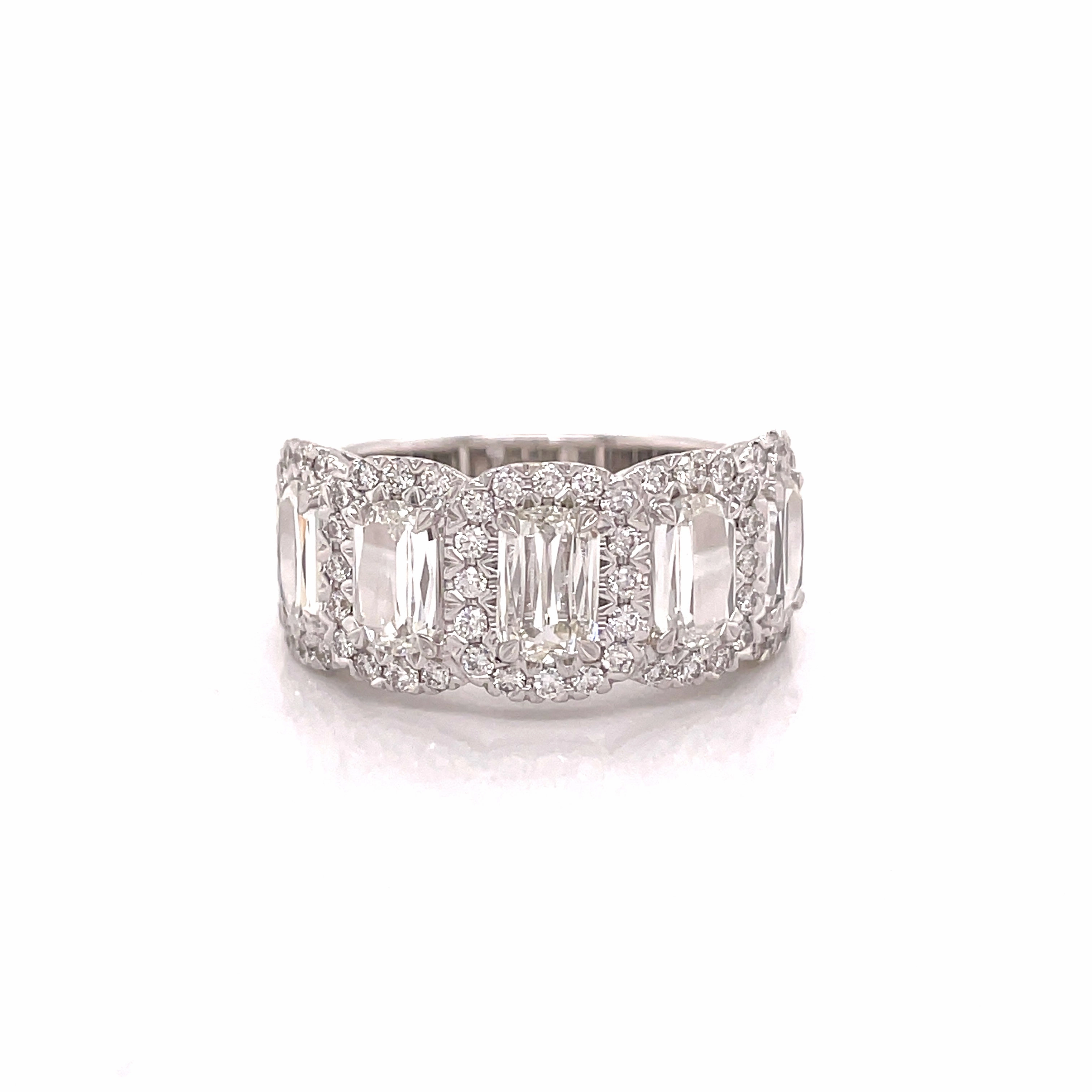 5-STONE DIAMOND HALO ANNIVERSARY BAND Polished Element