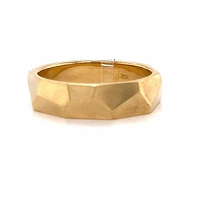 Captivating Piece 5MM FACETED YELLOW GOLD BAND