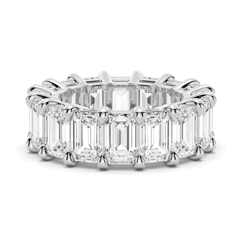 8.9 CT. Prong Set Emerald Cut Moissanite Eternity Wedding Band Festival wear
